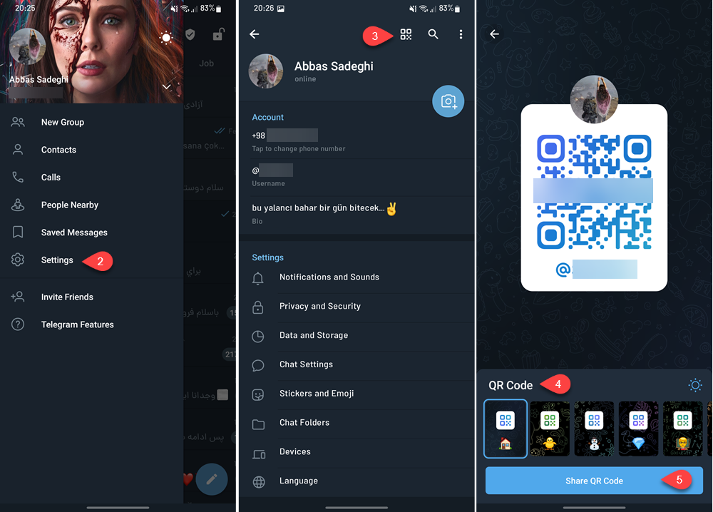 ساخت بارکد تلگرام